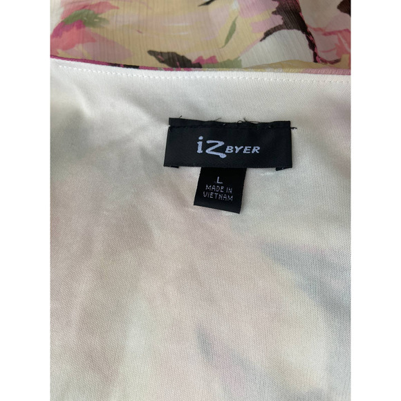 Sheer floral cascading Tier blouse  iZbyer Large - Picture 6 of 6